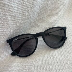 Ray-Ban Erika Polarized Black Frame Sunglasses with Dark Smoke Lenses